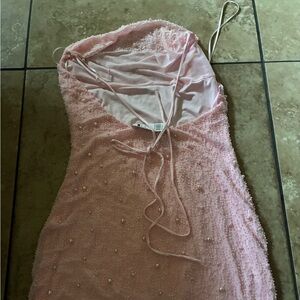 Elegant Pink Beaded Dress